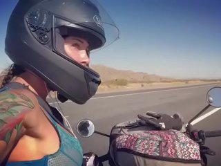 Felicity feline motorcycle deity riding aprilia in bra