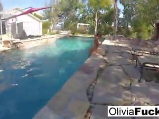 Olivia Austin in the pool