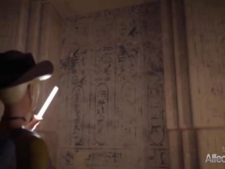 Lesbo futanari kolmikko seikkailu animaatio sisään egypti