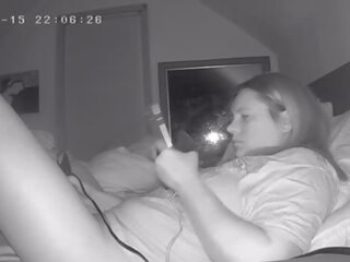 Milf jackhammers kllitoris før seng spionering kamera