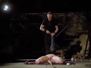 Tied up teen slave screaming in pain bondage and BDSM adult film