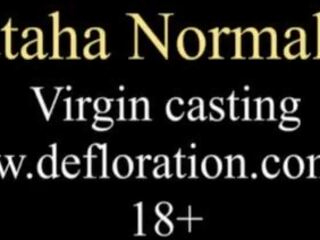 Virgin casting&period; 18 y&period;o real virgin Nataha Normalek from Russia