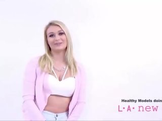 Attractive BLONDE SWALLOWS CUM AT CASTING AUDITION