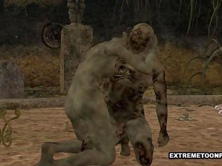 3d zombi mendapat fucked keras dalam yang graveyard