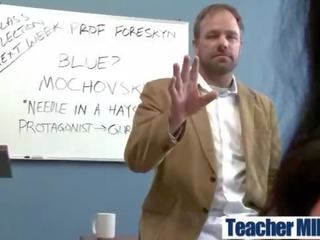 (kimberly kendall) neverjetno učitelj s velika melon prsi vožnja študent v razred mov-17