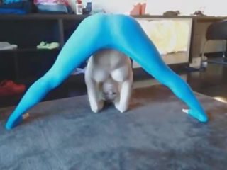 Haley Ryder - Blue Yoga Pants Cum