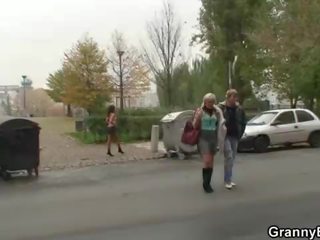 Old escort is picked up and fucked by stud