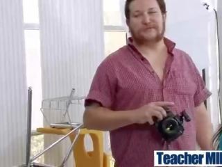 (peta jensen) groovy učiteľka s veľký melon kozy jazda študent v trieda mov-26