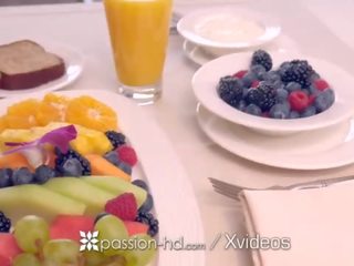 Passion-hd hotel ráno raňajky súložiť s bruneta jill kassidy