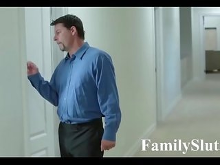 Naughty young step-daughter fucks step-dad while mom cooks | FamilySlut.com