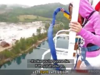 Lane Sisters Outdoor Threesome with Bungee Instructor