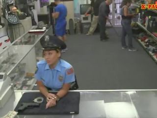 Mistress security officer fucking with pawn man to earn money