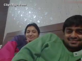 Young cute newly wed desi couple superior strip action